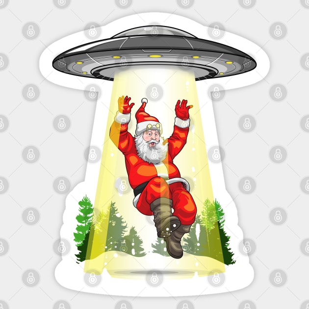 Santa's Alien Lift-Off! Sticker by GoshWow®
